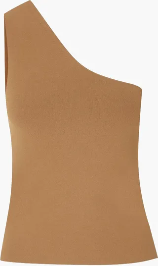 One-shoulder knitted tank