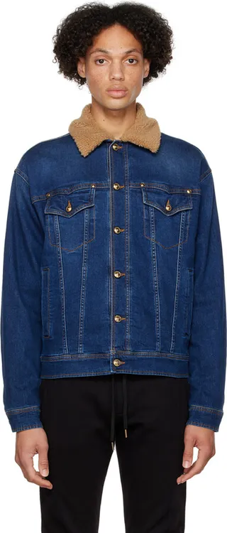 Versace Jeans Couture Blue Piece Number Denim Jacket