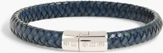 Sterling silver and braided leather bracelet