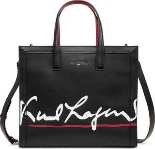 Karl Lagerfeld Paris Nouveau Karl Leather Medium Tote
