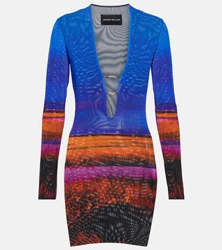 Helios printed mesh minidress