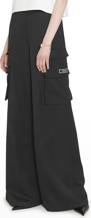 Wide-Leg Cargo Trousers