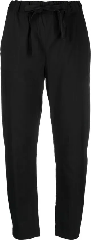 Elasticated-Waistband Cropped Trousers