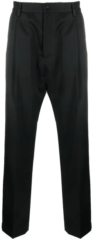 Straight-Leg Cut Chino Trousers