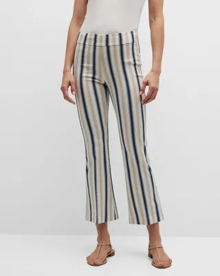 Striped Cropped Flare Pants