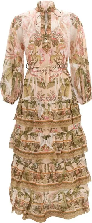 Zimmermann Lyre Tiered Billow Midi Dress