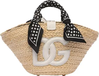 Logo Raffia Handbag