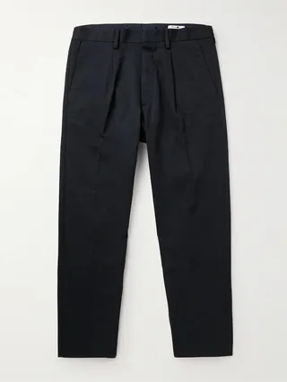Bill Tapered Cropped Cotton-Blend Twill Trousers