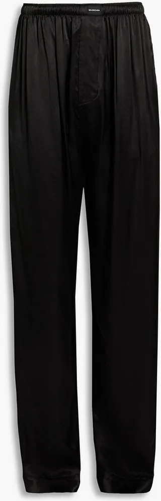 Oversized satin-twill pants