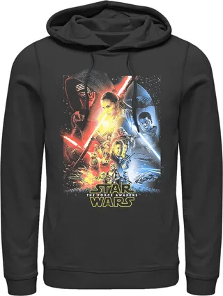 Men's Star Wars The Force Awakens Cool Poster Pull Over Hoodie - Black - 2X Large