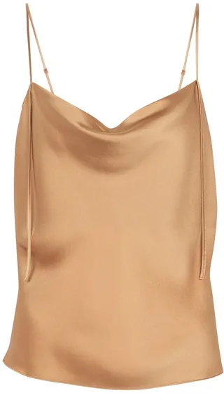 Cowl-neck satin camisole