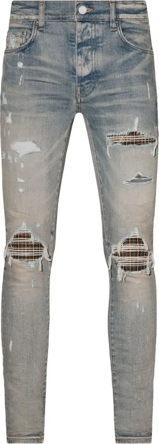 Neon Plaid skinny jeans