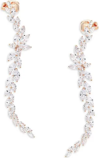 Holidayear Rose Goldtone & Cubic Zirconia Ear Crawlers