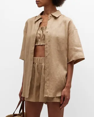 Three-Piece Linen Pajama Set