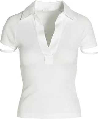 Helmut Lang Cap Ribbed Polo Shirt