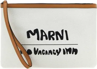 Marni Logo Printed Zipped Toiletry Bag