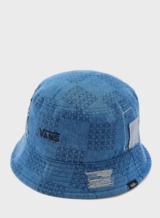 Mended Check Denim Bucket Hat