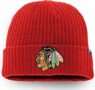 Men's Red Chicago Blackhawks Core Primary Logo Cuffed Knit Hat
