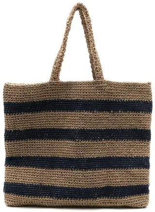 Gaia striped woven tote bag