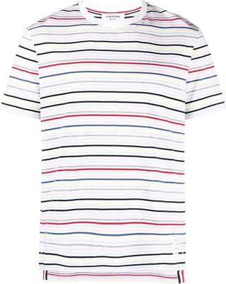 Multicoloured Stripe Cotton T-Shirt