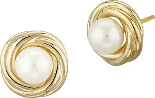 14K Yellow Gold & 5MM Pearl Earrings