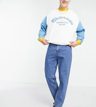 New Look slim rigid jeans in mid blue wash