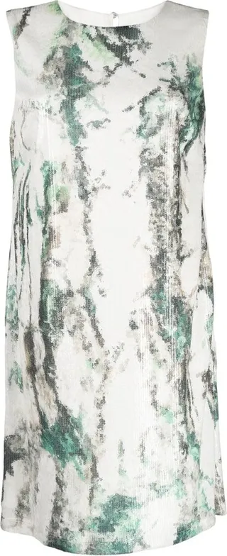 Graphic-Print Sequin Dress