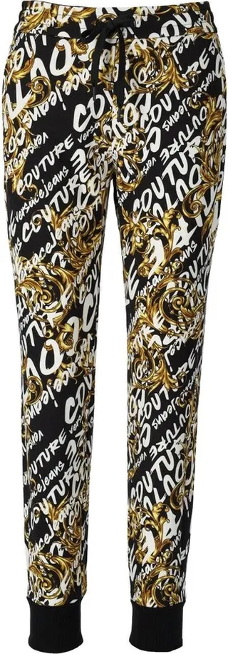 Versace Jeans Couture Logo Brush Black Gold Sweatpants