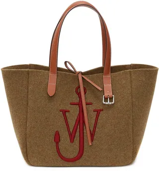 Belt Anchor Logo Embroidered Wool Felt Tote