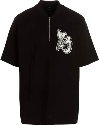 Y-3 Zip-Up Logo-Printed Short-Sleeved T-Shirt