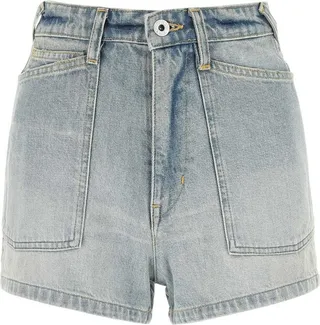 Kenzo Logo Patch Denim Shorts