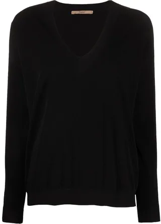 V-neck knitted jumper