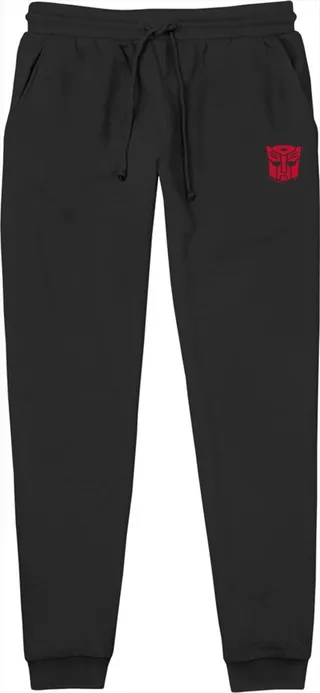 Men's Transformers Red Autobots Logo Jogger Sweatpants - Black - Small