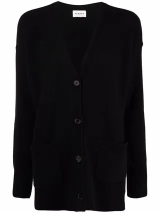 V-neck rib-trimmed cardi-coat