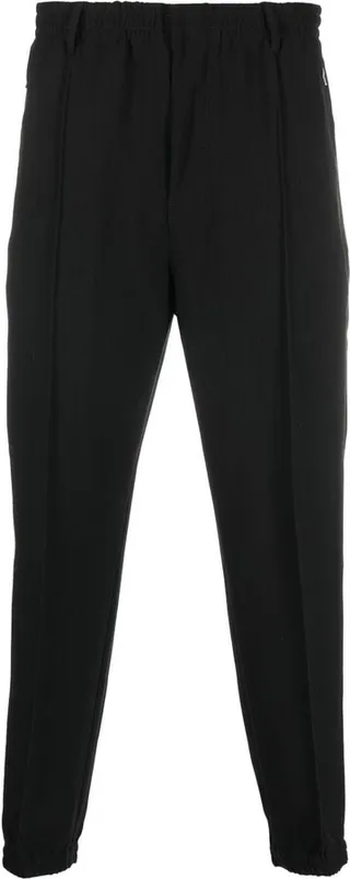 Elasticated Straight-Leg Trousers