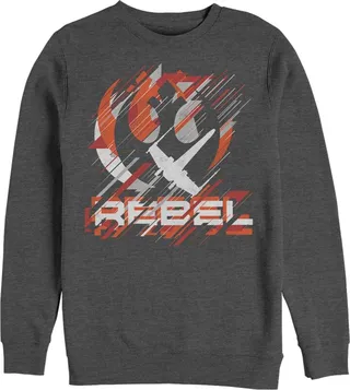 Men's Star Wars Rogue One Rebel Crest Streaks Sweatshirt - Charcoal Heather - Medium
