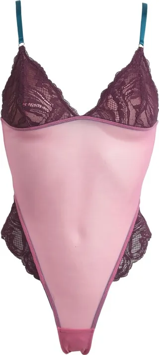 Clementine Lace Soft Cup Body Uk6 Lingerie Bodysuit Burgundy