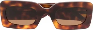 Tortoiseshell-Effect Square-Frame Sunglasses