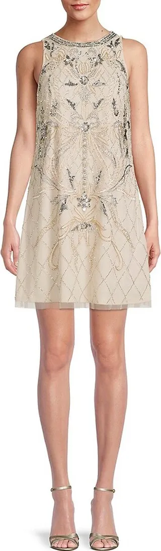 Sequin & Beaded A Line Dress