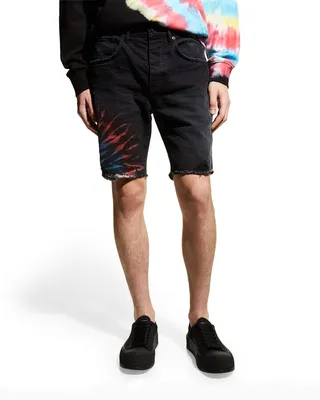 Men's Tie-Dye Denim Shorts