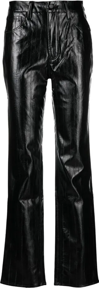 Polished-Finish Straight-Leg Trousers