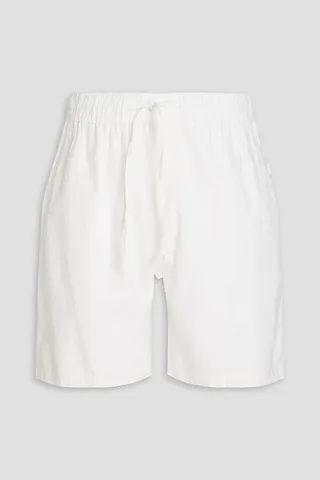 Linen-blend drawstring shorts