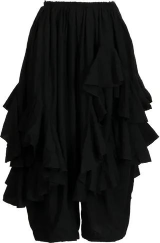 Ruffled Cropped Trousers