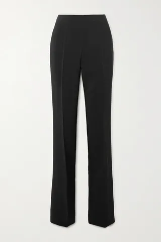 Ferragamo - Pleated Stretch-ponte Straight-leg Pants - Black