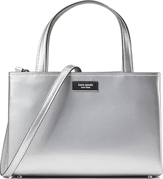 Kate Spade New York Sam Icon Metallic Small Tote (Starlight) Handbags