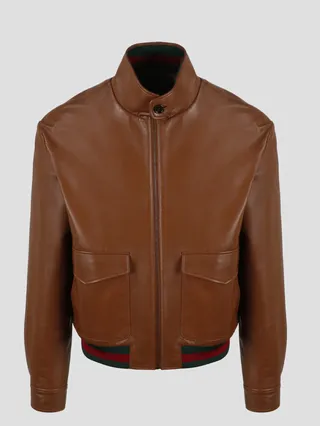 Leather Jacket With Web