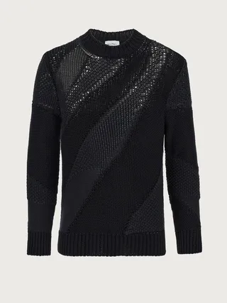 Ferragamo Men Crew neck sweater Black