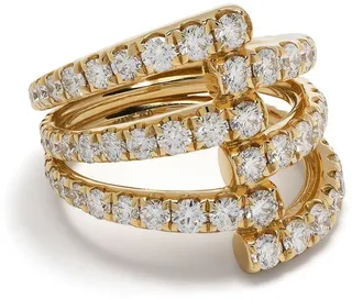 18kt yellow gold Lola triple diamond ring
