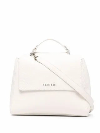Foldover Leather Tote Bag