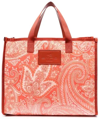 Large Paisley-Print Tote Bag